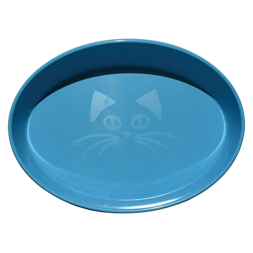 Scream Oval Heavy Duty Plastic Cat Bowl Loud Blue 300ml