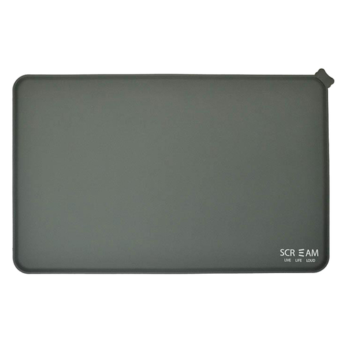 Scream Silicone Pet Food Mat for Dogs & Cats Grey 50 x 31cm