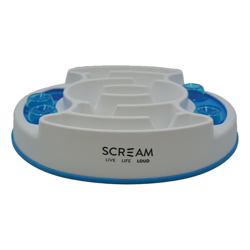 Scream Slow Feed Interactive Puzzle Dog Bowl Loud Blue