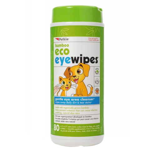Petkin Bamboo Eco Eye Wipes Pet Eye Cleanser 80 Pack
