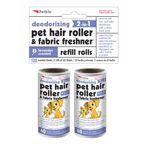 Petkin Pet Lint Hair Roller & Fabric Freshener Refill Lavender 120 Sheets