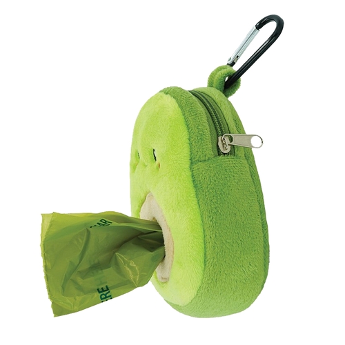HugSmart Dog Waste Bag Dispenser Soft Plush Pooch Pouch Avocado