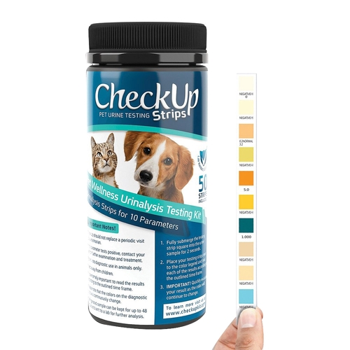 CheckUp Dogs & Cats Urine Testing Strips for 10 Parameters 50 Pack