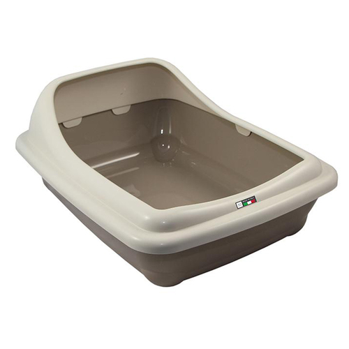 Zeez Birba Non-Slip Cat Litter Tray Large Mocaccino 56 x 39 x 21cm