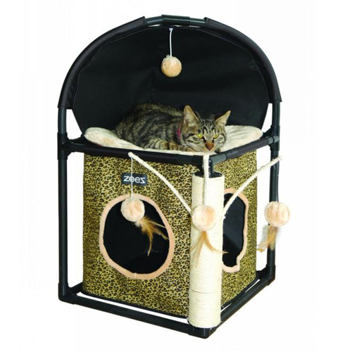 Zeez Feline Cube Fun House for Cats 40 x 40 x 73cm