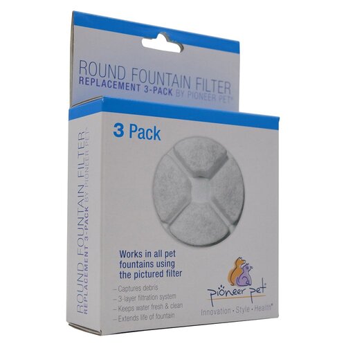 Pioneer Pet Round Fountain Filter Replacement for Vortex Fountain 55-3046