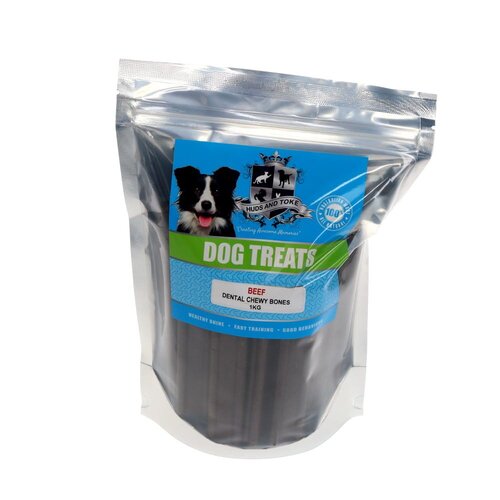 Huds & Toke Semi Moist Dental Chew Bone Beef Pet Dog Treats 1kg