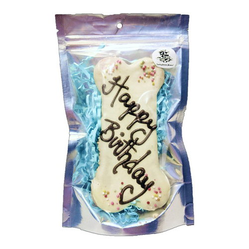 Huds & Toke Happy Birthday Bone Cookie Dog Treat Blue Pack 14cm