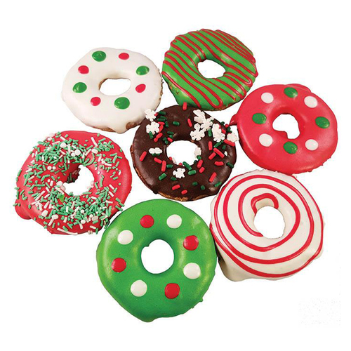 Huds & Toke Large Christmas Doggy Donuts Dog Treat Bulk 30 Pack