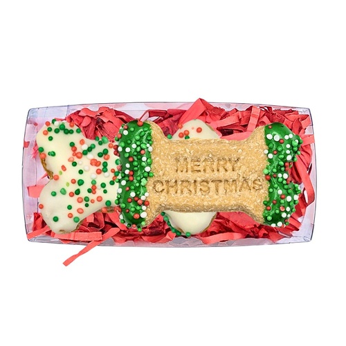 Huds & Toke Little Merry Christmas Bone Gift Box Dog Treats 2 Pack 6.5cm