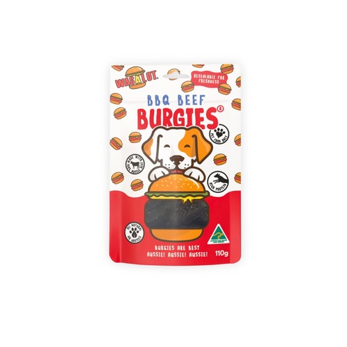 Wagalot Burgies BBQ Beef Infused with Smoky BBQ Flavour Dog Treats 110g