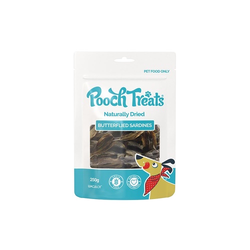 Wagalot Pooch Treats Naturally Dried Butterflied Sardines Dog Treats 250g