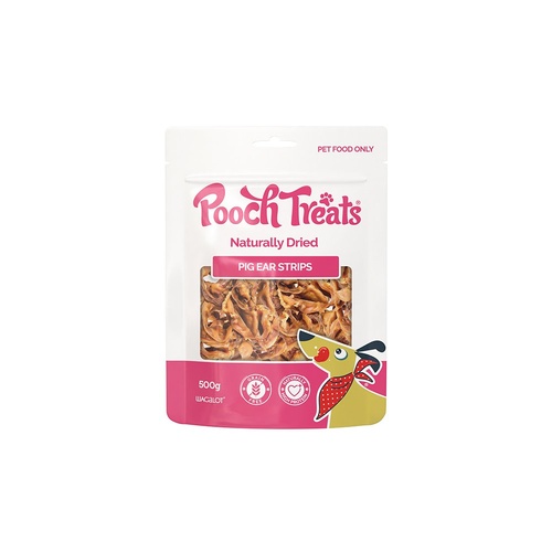 Wagalot Pooch Treats Naturally Dried Pig Ear Strips Dog Dental Treats 500g
