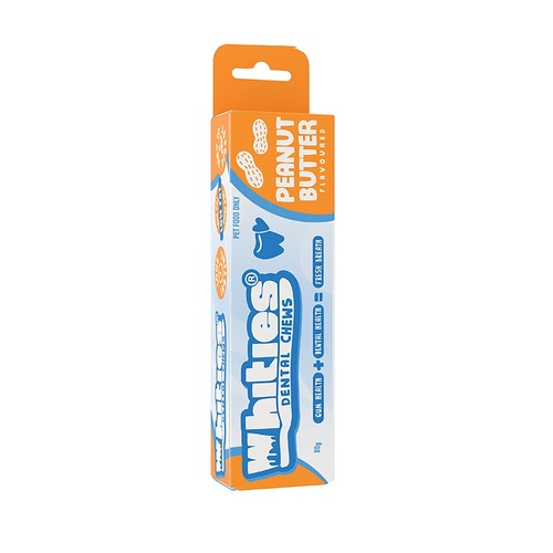 Whities Dental Chews Peanut Butter Flavour for Medium to Large Dogs 110g 1 Pack