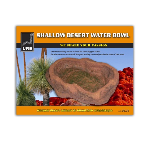 URS Shallow Realistic Red Desert Water Bowl for Smaller Animals