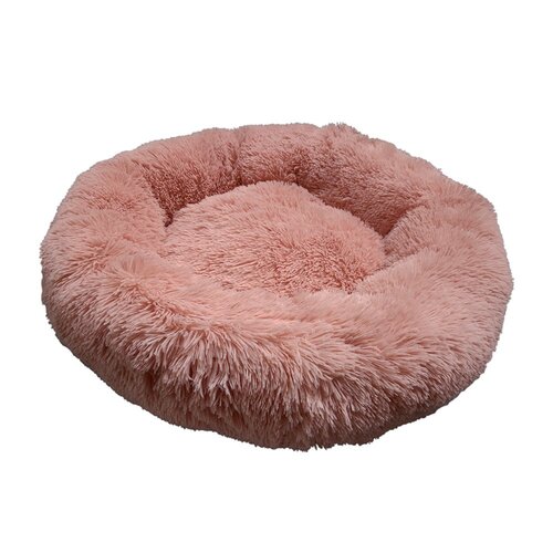 Prestige Pet Snuggle Buddies Calming Cuddler Plush Dog Bed Pink 80cm