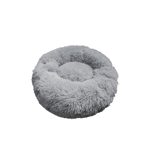 Prestige Pet Snuggle Buddies Calming Cuddler Plush Dog Bed Grey 50cm