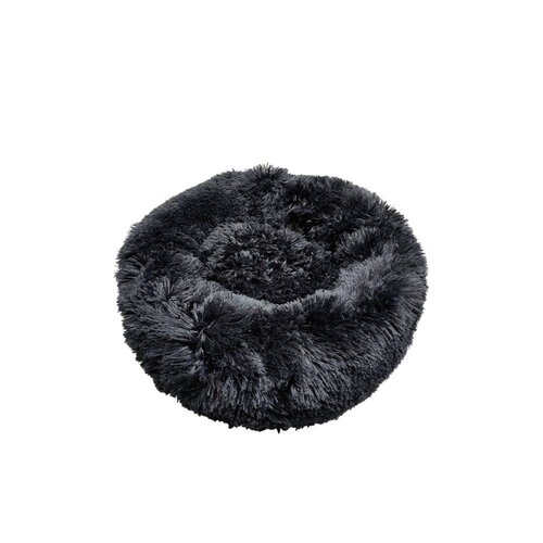 Prestige Pet Snuggle Buddies Calming Cuddler Plush Dog Bed Black 50cm