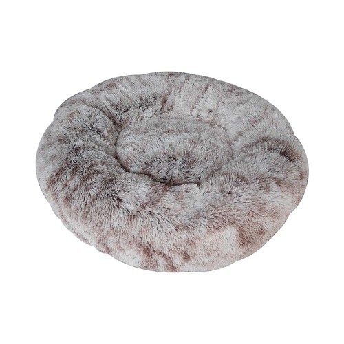 Prestige Pet Snuggle Pals Calming Cuddler Plush Pet Bed Ombre Brown 80cm