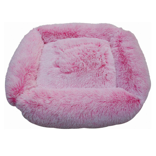 Prestige Pet Snuggle Pals Calming Rectangle Cuddler Pet Bed Ombre Pink Large