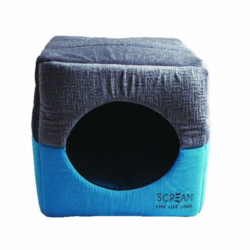 Scream Pet Cube for Cats Kittens & Small Dogs Loud Blue
