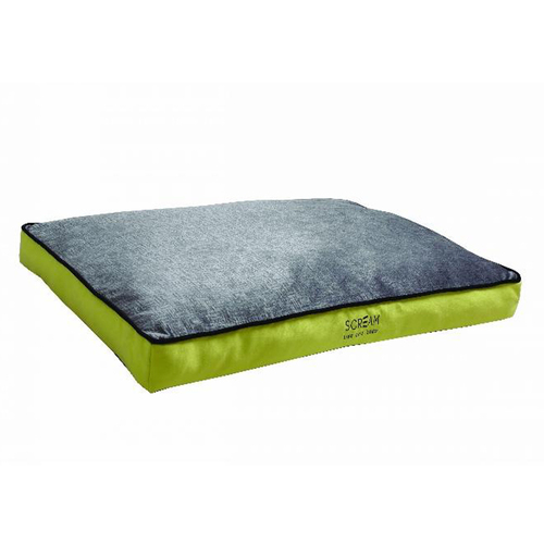 Scream Rectangle Gusset Non-Slip Base Dog Bed Loud Green 99 x 72 x 18cm