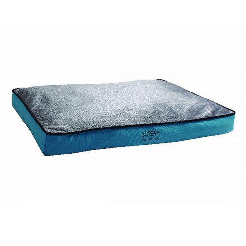 Scream Rectangle Gusset Non-Slip Base Dog Bed Loud Blue 99 x 72 x 18cm