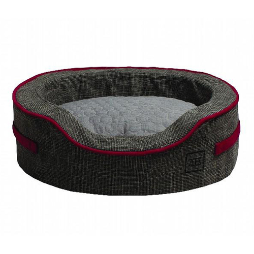 Zeez Oval Foam Non-Slip Base Dog Bed Grey 58 x 43 x 20cm