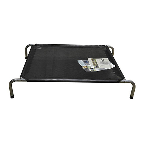 Zeez Platinum Elevated Portable Pet Bed Black Medium