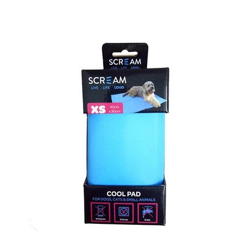 Scream Cool Pad Pet Cooling Mat for Dogs Cats & Small Animals Loud Blue XS