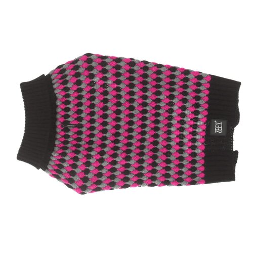 Zeez Knitted Indoor Sweater for Dogs Pink/Grey Diamond XS 22cm