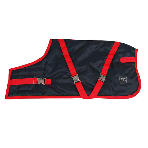 Zeez Supreme Waterproof Dog Coat Navy Stone/Red 25cm Size 10
