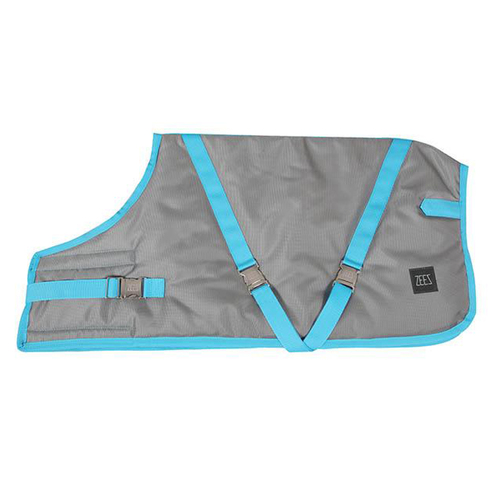 Zeez Supreme Waterproof Dog Coat Platinum Silver/Turquoise 51cm Size 20