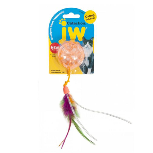 JW Pet Cattaction Lattice Ball w/ Tail Interactive Play Cat Toy