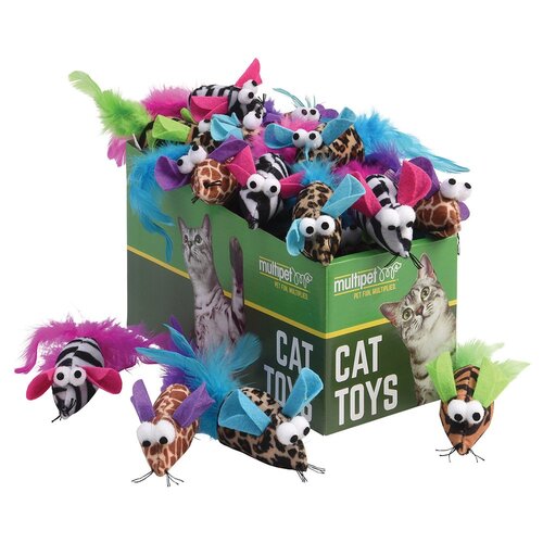 Multipet Safari Mice PDQ Cat Toy Assorted 30 Pack