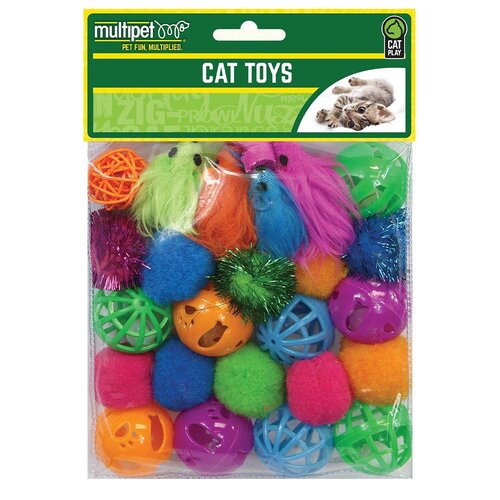Multipet Cat Value Pack Plastic Balls w/ Bells Cat Toy 24 Pack