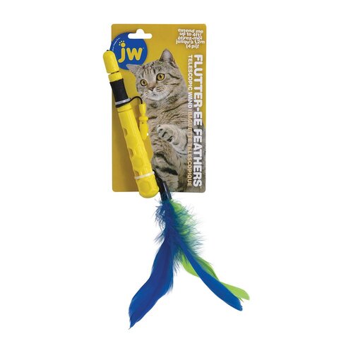 JW Pet Telescopic Flutter-EE Feather Wand Interactive Cat Toy