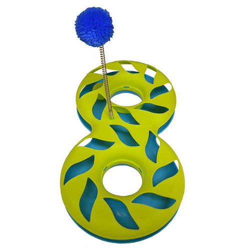 Scream Orb Round -A-Bout Cat Toy Loud Green & Blue 45 x 24 x 8cm