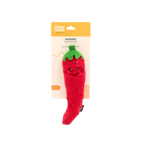 ZippyClaws Kickerz Pepper Catnip Interactive Play Plush Pet Cat Toy