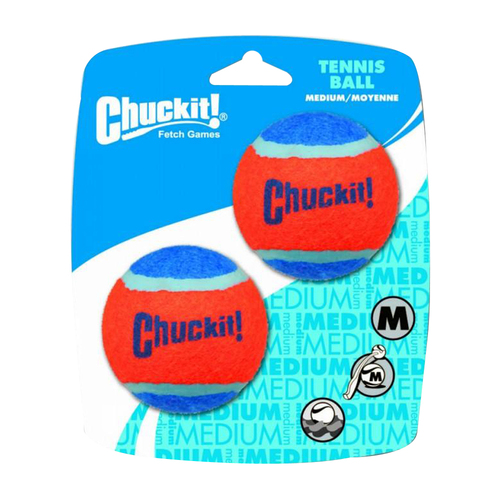 Chuckit Tennis Ball Interactive Play Dog Toy Medium 6cm 2 Pack