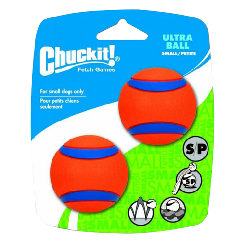 Chuckit Ultra Ball High Bounce Fetch Ball Dog Toy Small 5cm 2 Pack