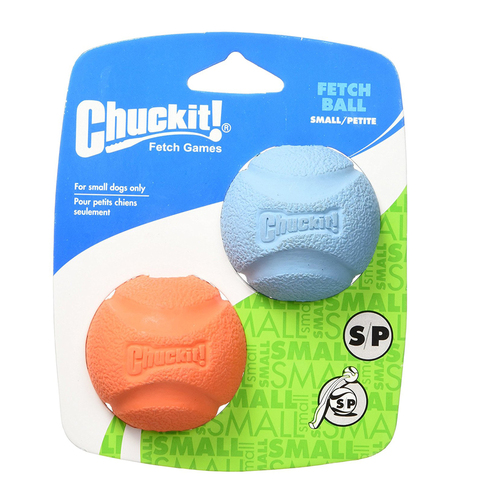Chuckit Fetch Ball Throw & Fetch Dog Toy Small 5cm 2 Pack
