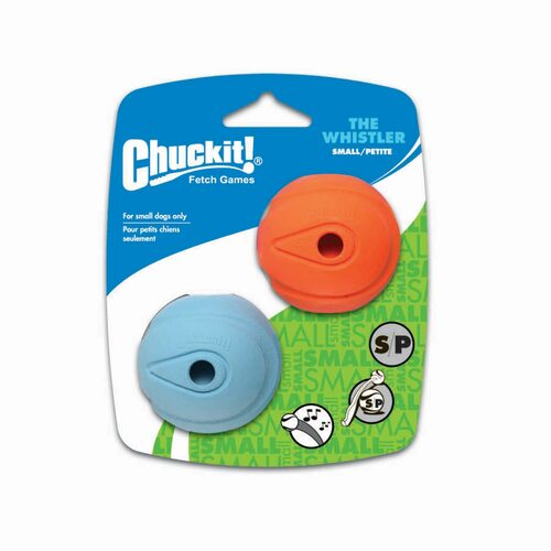 Chuckit Whistler Ball Interactive Play Dog Toy Small 5cm 2 Pack