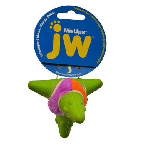 JW Pet Mixups Arrow Ball Spiked Rubber Plush Dog Toy Small 8cm