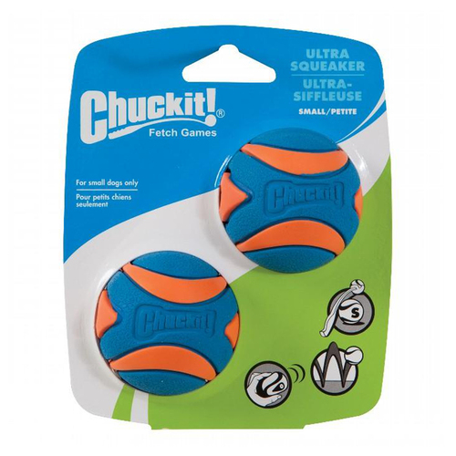 Chuckit Ultra Squeaker Fetch Ball Dog Toy Small 2 Pack