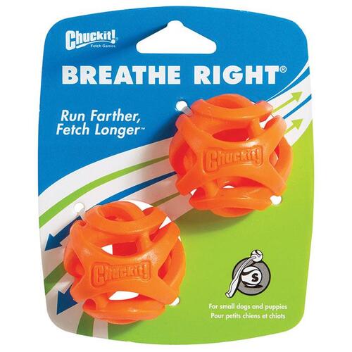Chuckit Breathe Right Fetch Ball Dog Toy Small 5cm 2 Pack