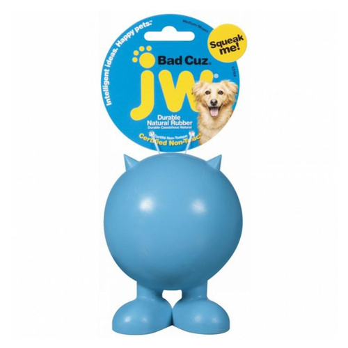 JW Pet Bad Cuz Durable Rubber Dog Squeaker Toy Medium 7.5cm