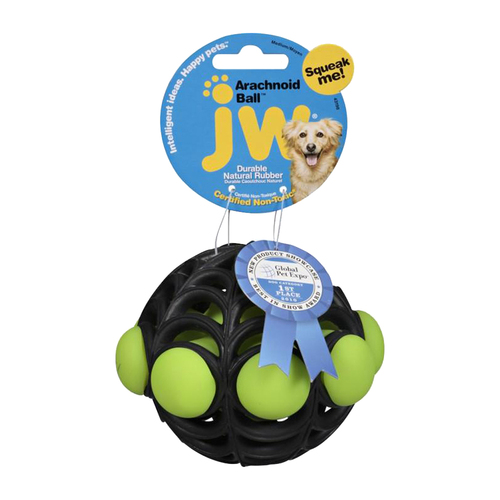 JW Pet Arachnoid Ball Dog Squeaker Toy Assorted Medium