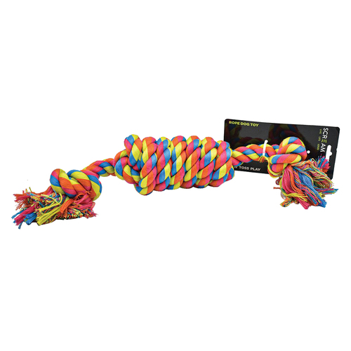 Scream Rope Bonbon Tug Interactive Play Pet Dog Toy Multicolour 51cm