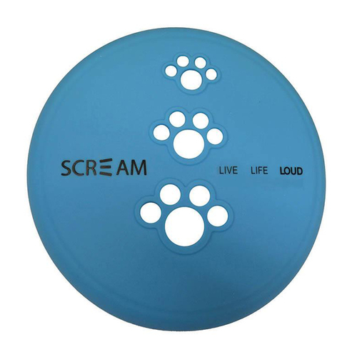 Scream Silicone Pet Flyer Dog Toy Loud Blue Small 18cm